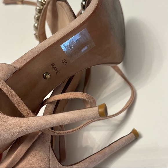 RAYE Bennie Pearl Suede Sandals Heel in tan - Picture 9 of 9